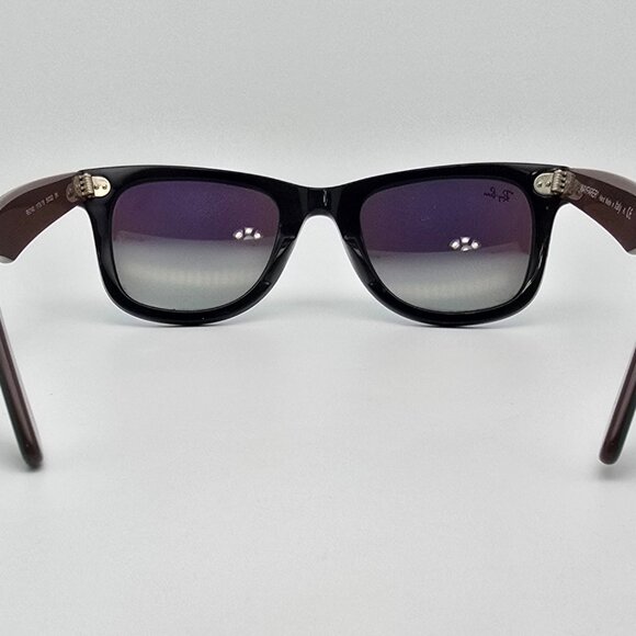 *SOLD* Ray-Ban RB2140 1175/19 Wayfarer Black Green Frame Green Lens Sunglasses - Picture 5 of 16